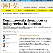 Compra-venta de empresas baja previo a la eleccin